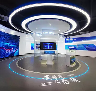 瓯江科技展馆-互动滑轨屏_双屏联动_展厅中控系统_武汉百变互动