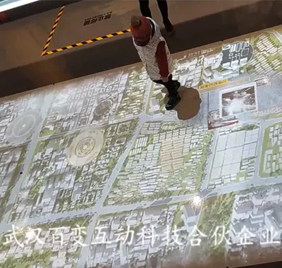 唐山工业博物馆-地面投影-虚拟主持人-桌面投影互动_工业博物馆互动_展厅多媒体互动_武汉百变互动