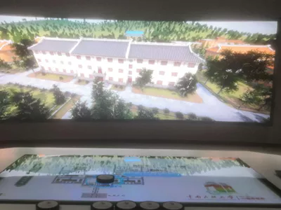 百变互动企业展厅案例_中南民族大学AR互动桌案例现场图