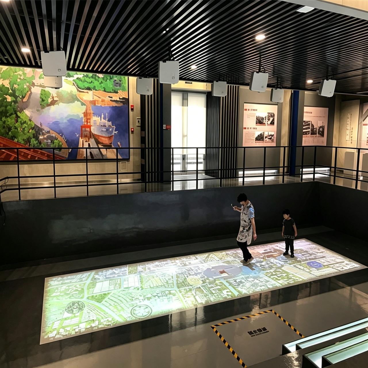 唐山工业博物馆地面投影落地实景